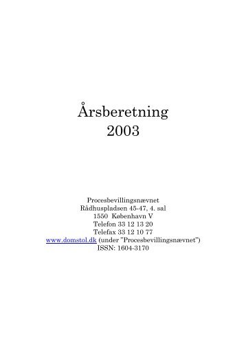 Årsberetning 2003 - Domstolene