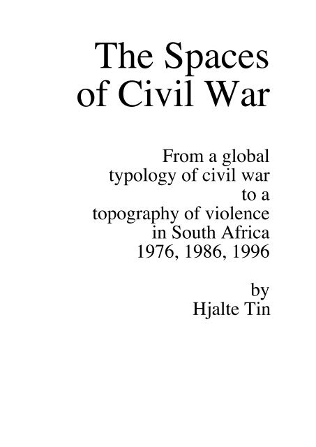 From A Global Typology Of Civil War To A Topography Of Violence In