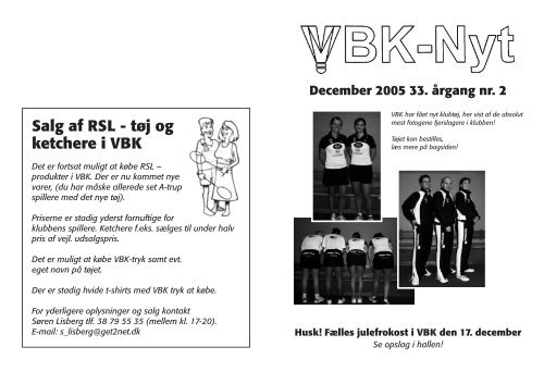 Salg af RSL - tøj og ketchere i VBK - Vanløse Badminton Klub