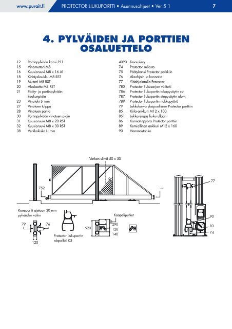 Protector liukuportti asennusohjeet - Pur-Ait Oy