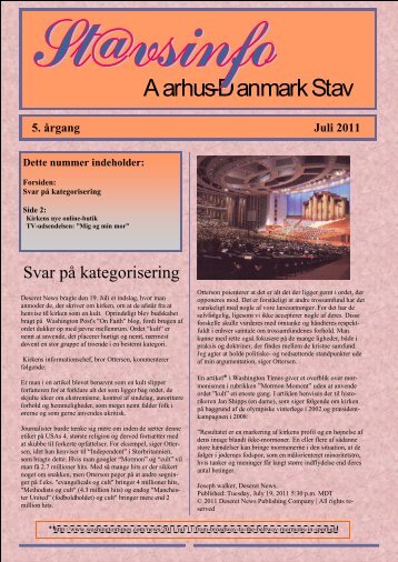 07 jul stavsinfo 2011 - Jesu Kristi Kirke af Sidste Dages Hellige