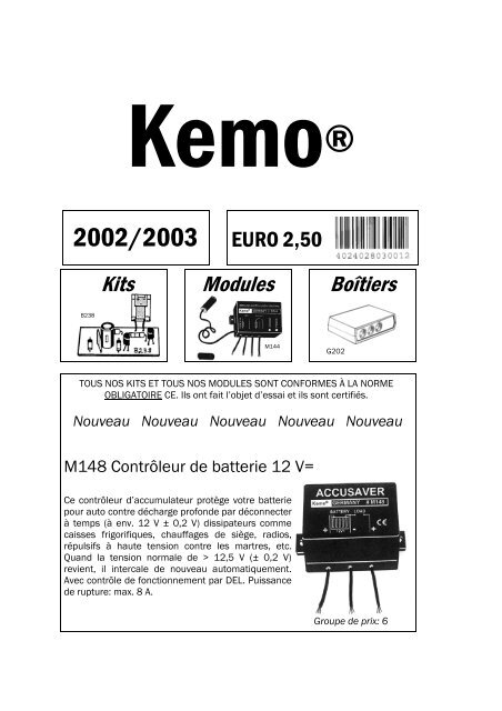 Module anti-martres Kemo M180 à ultrason, éclairage LED étanche 1