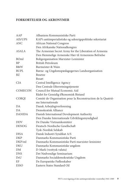 PET's overvågning af den antiimperialistiske venstrefløj 1945-1989