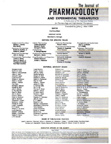 Editorial Board (PDF) - Journal of Pharmacology and Experimental ...