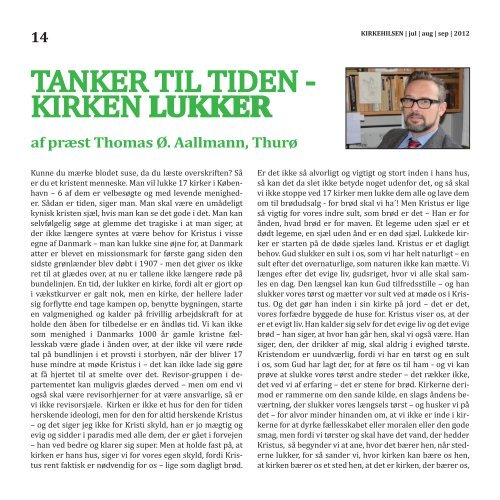 KIRKEHILSEN FRA CHRISTIANSKIRKEN