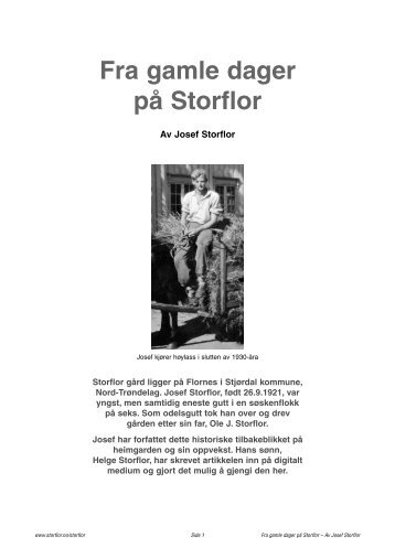 Fra gamle dager på Storflor