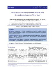 Association of Distal Renal Tubular Acidosis with Hypercalcemia ...