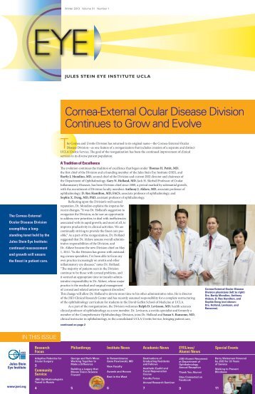 View Winter 2013 EYE Newsletter - Jules Stein Eye Institute