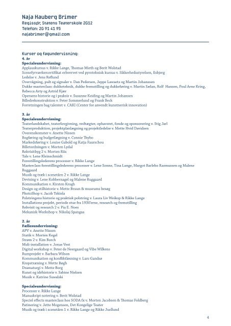 Komplet CV med billede (Hi Res pdf) - Statens Teaterskole