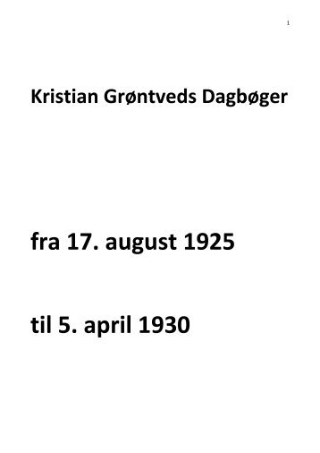 fra 17. august 1925 til 5. april 1930 - Bjergby - Mygdal ...