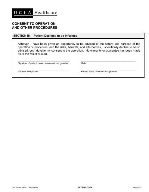 Laser Capsulotomy Consent Form