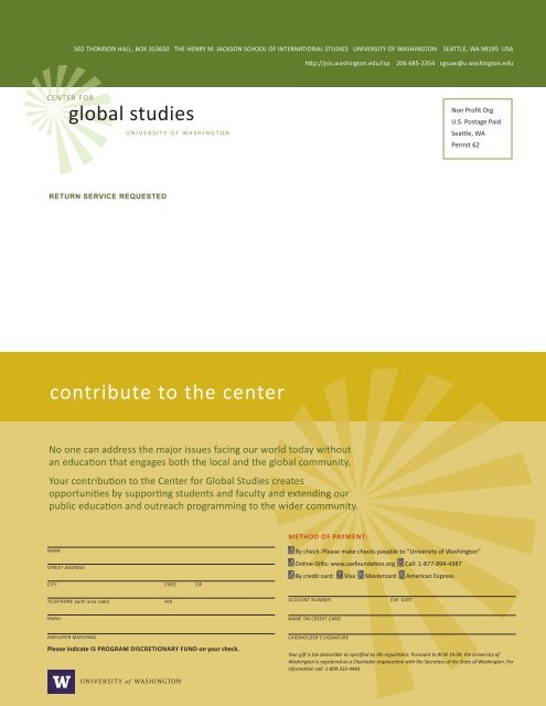 global studies - Jackson School of International Studies - University ...