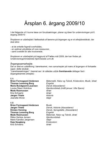 6. årg. årsplan 2009-10