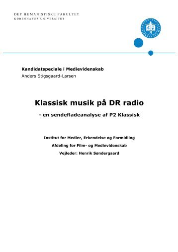 Klassisk musik på DR radio - Akademisk Opgavebank