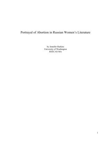 Portrayal of Abortion in Russian Women's Literature - University of ...