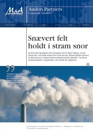 Snævert felt holdt i stram snor - Audon Trap & Partners