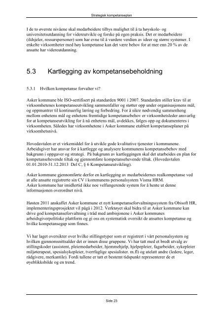 Strategisk plan for kompetanseutvikling i Helse ... - Asker kommune