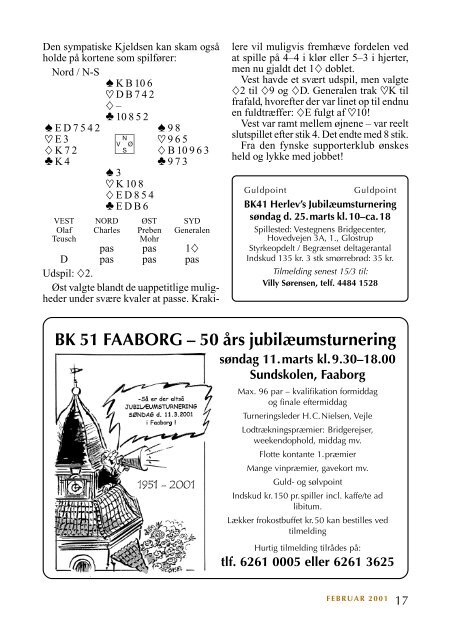 Dansk Bridge nr. 595 - Siden med 'knapperne' i den venstre ramme ...