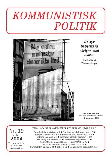 Kommunistisk Politik 19, 2004