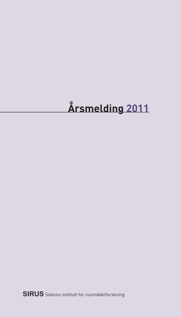 Årsmelding 2011 (PDF) - Sirus