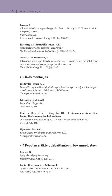 Årsmelding 2011 (PDF) - Sirus