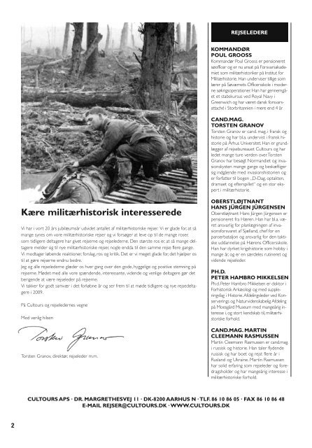 Militærhistoriske rejser 2009 - Cultours