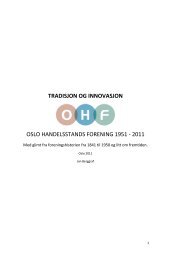 Tradisjon og innovasjon - Oslo Handelsstands Forening