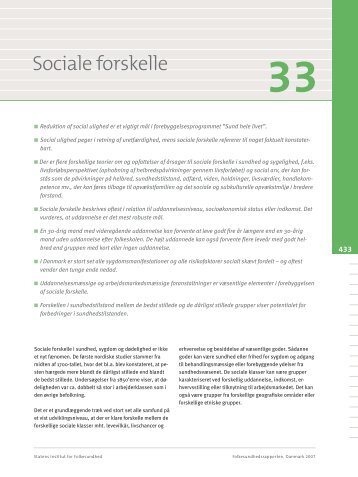Kapitel 33. Sociale forskelle - Statens Institut for Folkesundhed