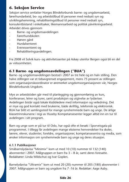 Årsmelding for 2007 - Norges Blindeforbund