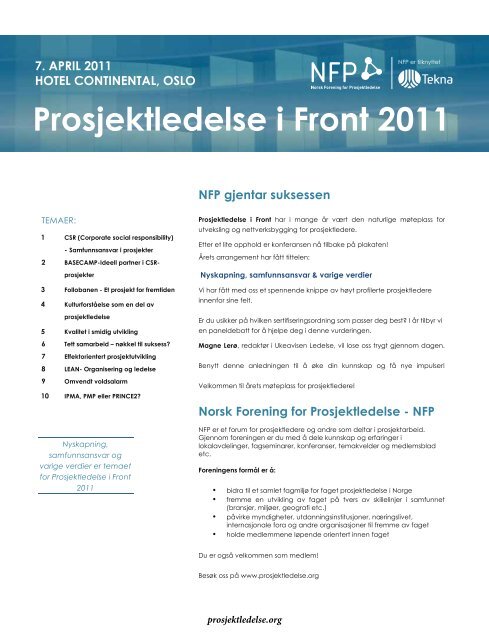 Last ned nummeret i pdf - Norsk senter for prosjektledelse - NTNU