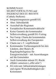 Kommunale Selbstverwaltung und Ingerenz des EU-Rechts