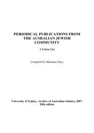 Periodical Publications from the Australian Jewish Community.