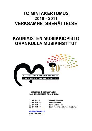 Toimintakertomus 2010-2011.pdf - Kauniaisten musiikkiopisto