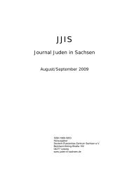 Journal Juden in Sachsen - Ausgabe vom August/September 2009