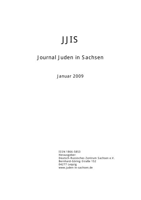 Ausgabe vom Januar 2009 - Juden in Sachsen