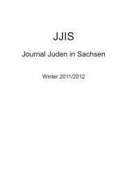 Journal Juden in Sachsen - Ausgabe Winter 2011/2012