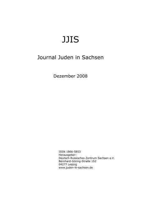 Ausgabe vom Dezember 2008 - Juden in Sachsen