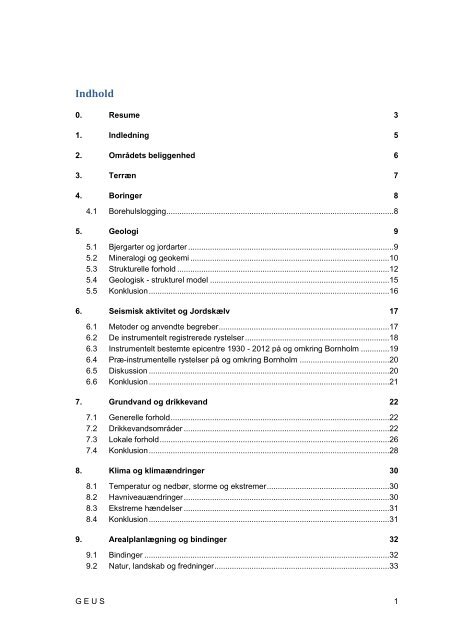 Rapport nr. 1: Område Østermarie - Geus