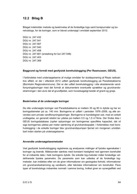 Rapport nr. 1: Område Østermarie - Geus