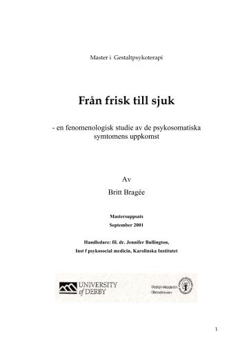 Från frisk till sjuk - Gestaltakademin