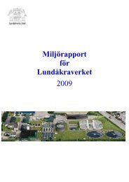 Miljörapport för Lundåkraverket 2009 - NSVA