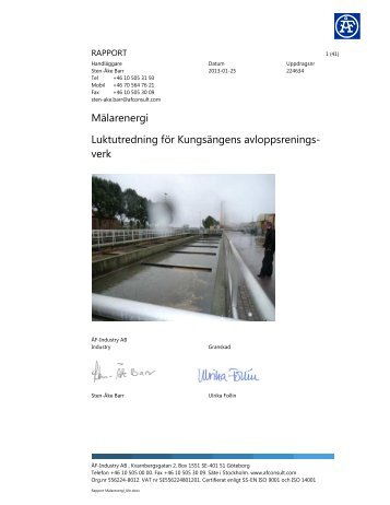 Luktutredning för Kungsängens avloppsreningsverk - Projekt 3B