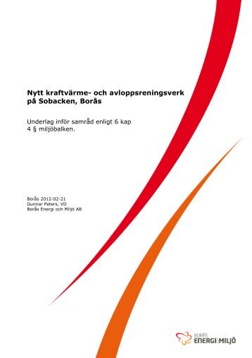Underlag till samrådsmöte - Borås Energi och Miljö