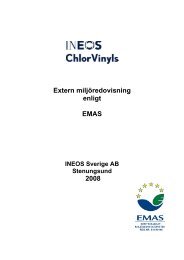 Extern miljöredovisning enligt EMAS 2008 - Ineos