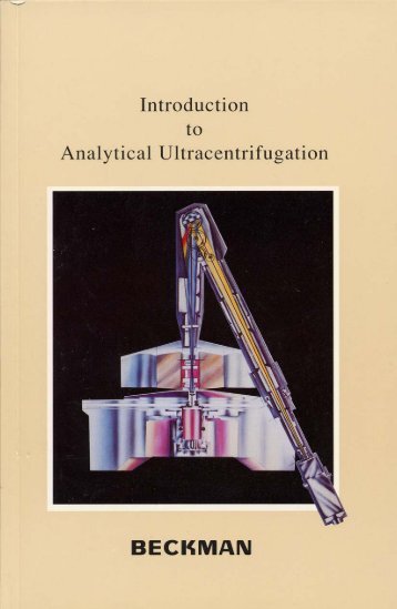 Introduction to Analytical Ultracentrifugation - Beckman Coulter