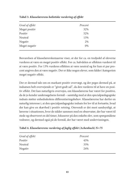 Effekter af specialundervisningen