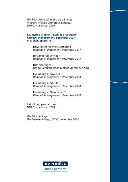 Evaluering af ITMF - ressourcer-it