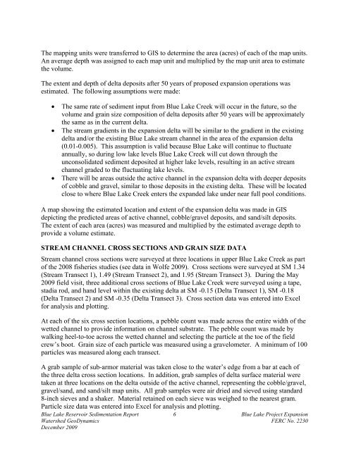 final Sedimentation Report - City and Borough of Sitka