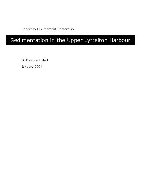 Sedimentation in the Upper Lyttelton Harbour - Environment ...