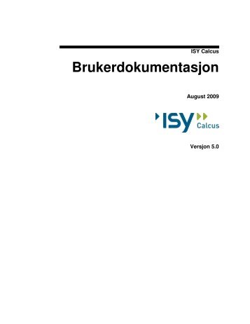 ISY Calcus Brukerdokumentasjon - Norconsult
